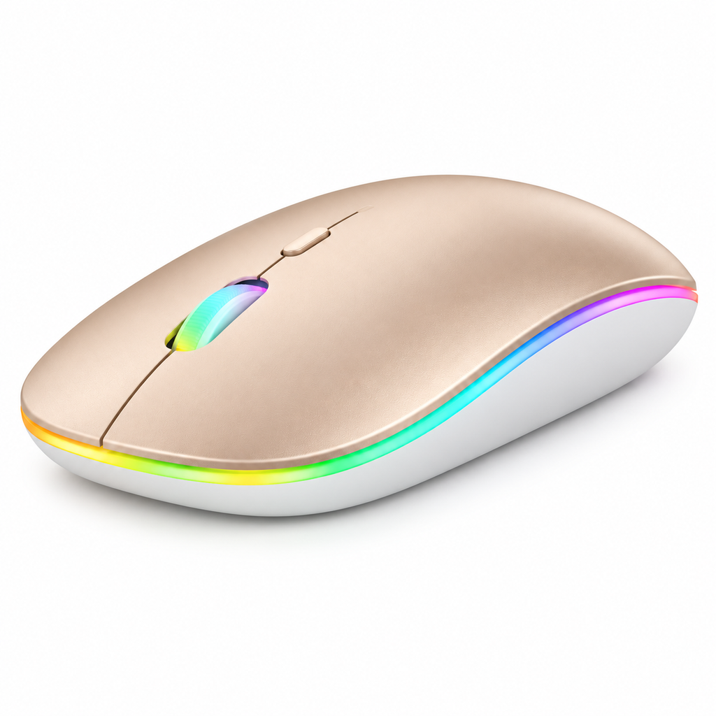 Rechargeable Wireless Bluetooth Mouse with LED Light