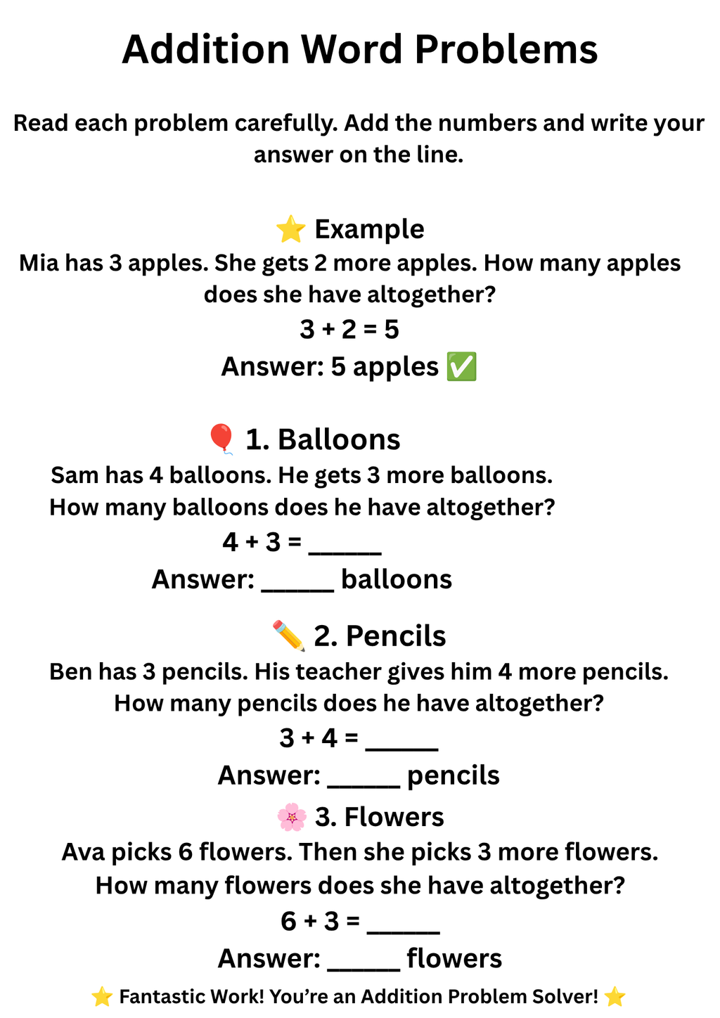 Fun Addition Activity Book for Kids Ages 6–8 | Printable Maths Workbook