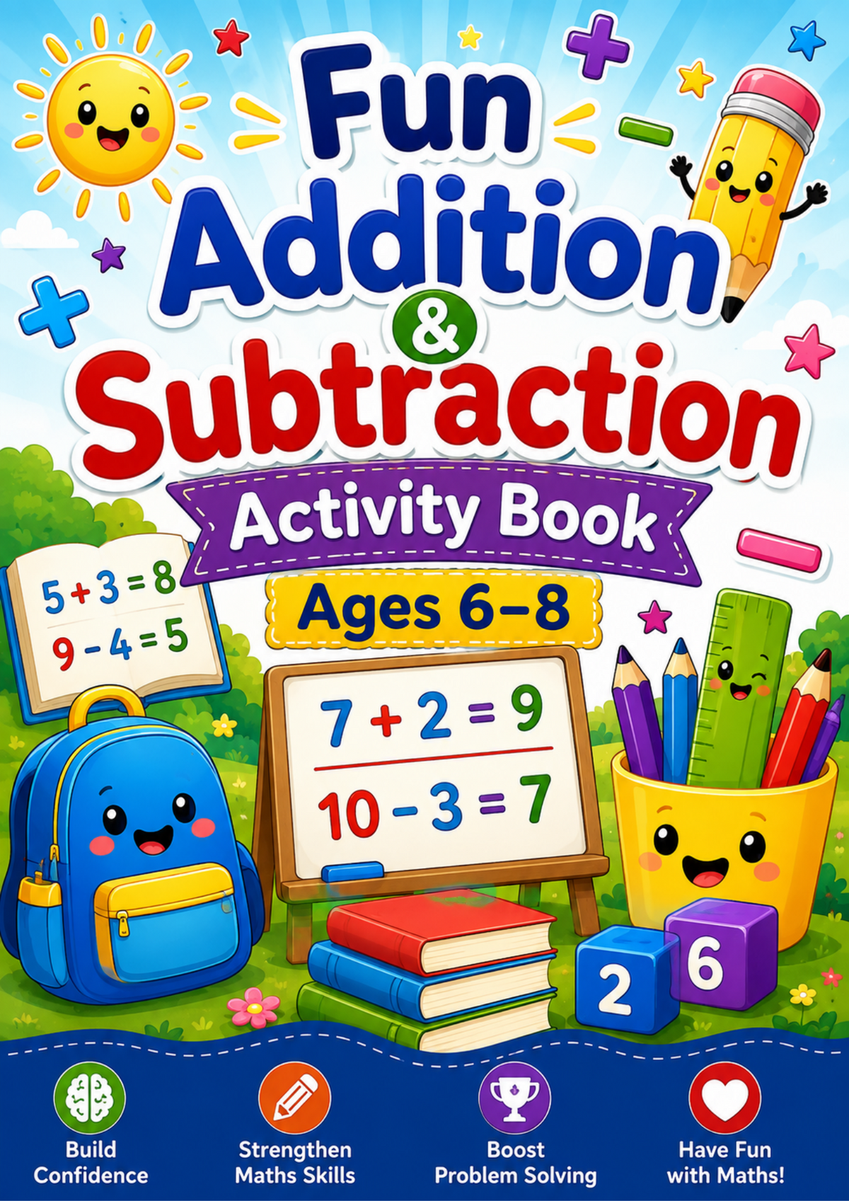 Fun Addition & Subtraction Activity Book for Ages 6–8 | Printable Maths Workbook PDF