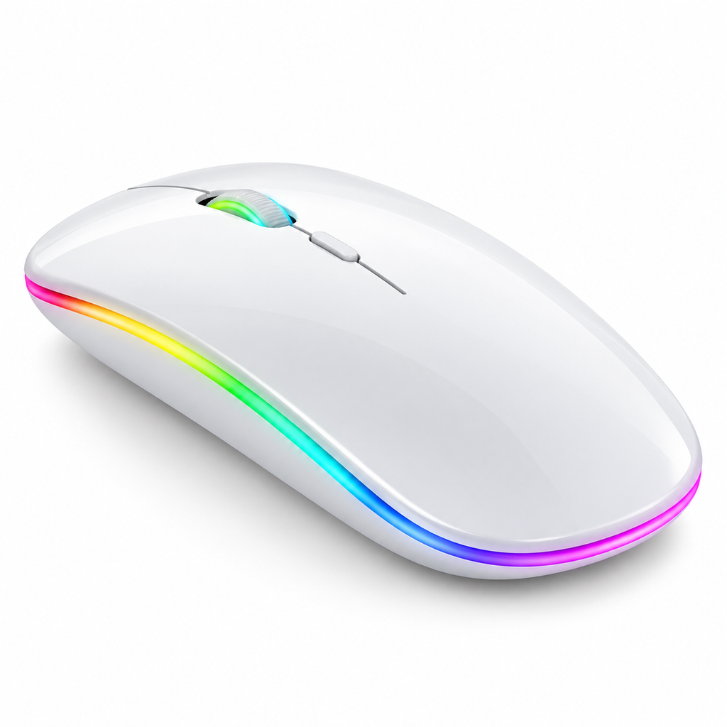 Rechargeable Wireless Bluetooth Mouse with LED Light