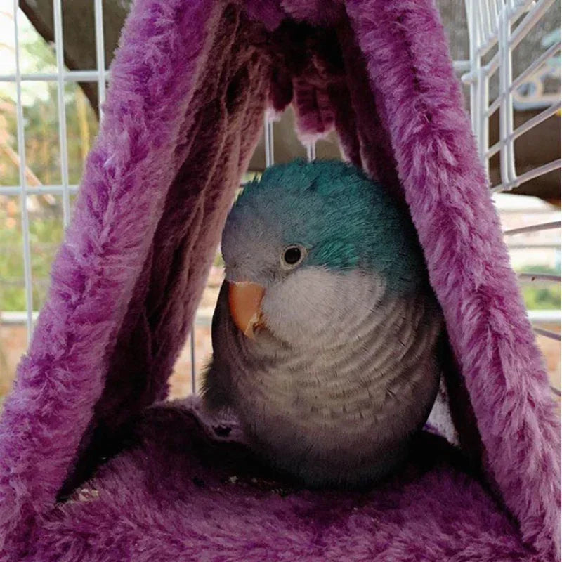 Cozy Hanging Bird Hammock & Sleeping Tent – Soft Pet Bird Hideaway