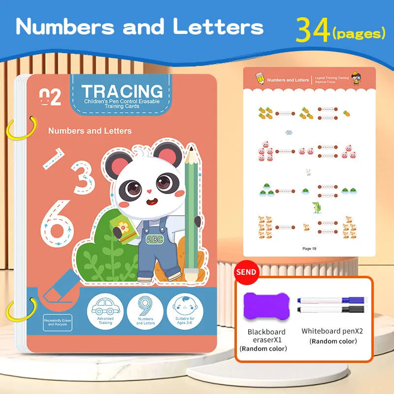 Reusable Magic Tracing Workbook for Kids