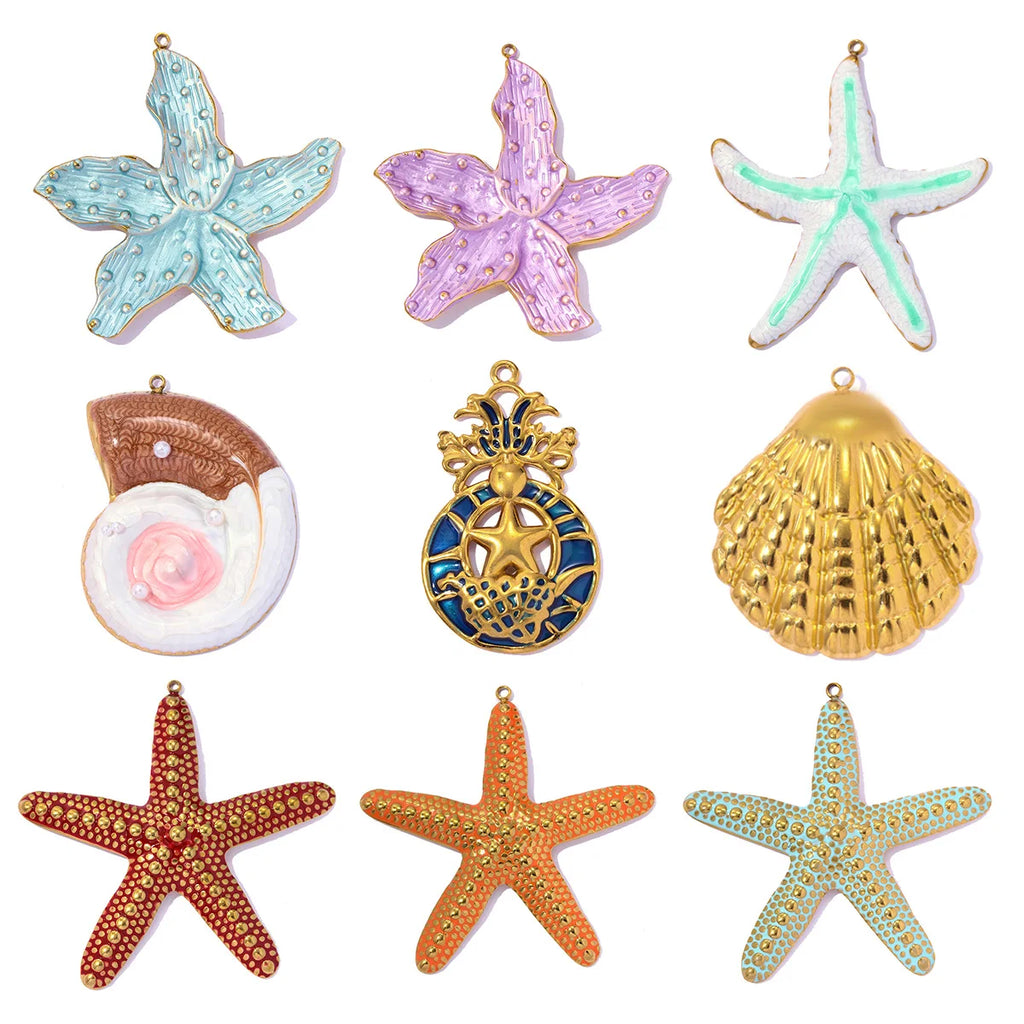 3-Piece Ocean-Inspired Stainless Steel Jewellery Charm Set