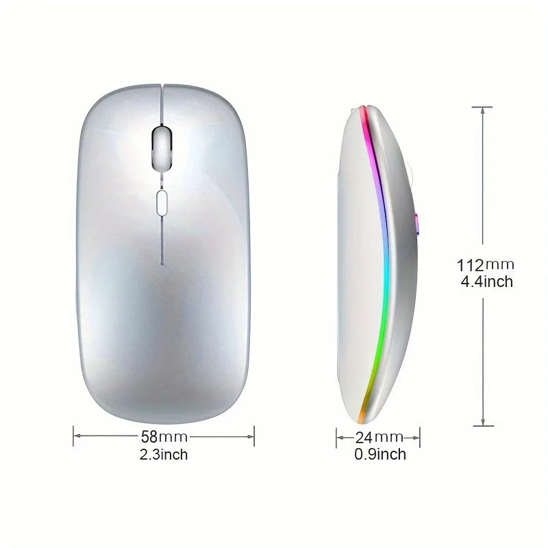Rechargeable Wireless Bluetooth Mouse with LED Light
