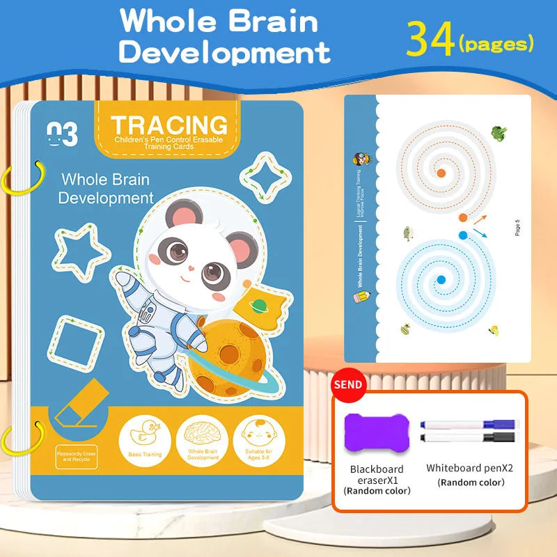 Reusable Magic Tracing Workbook for Kids
