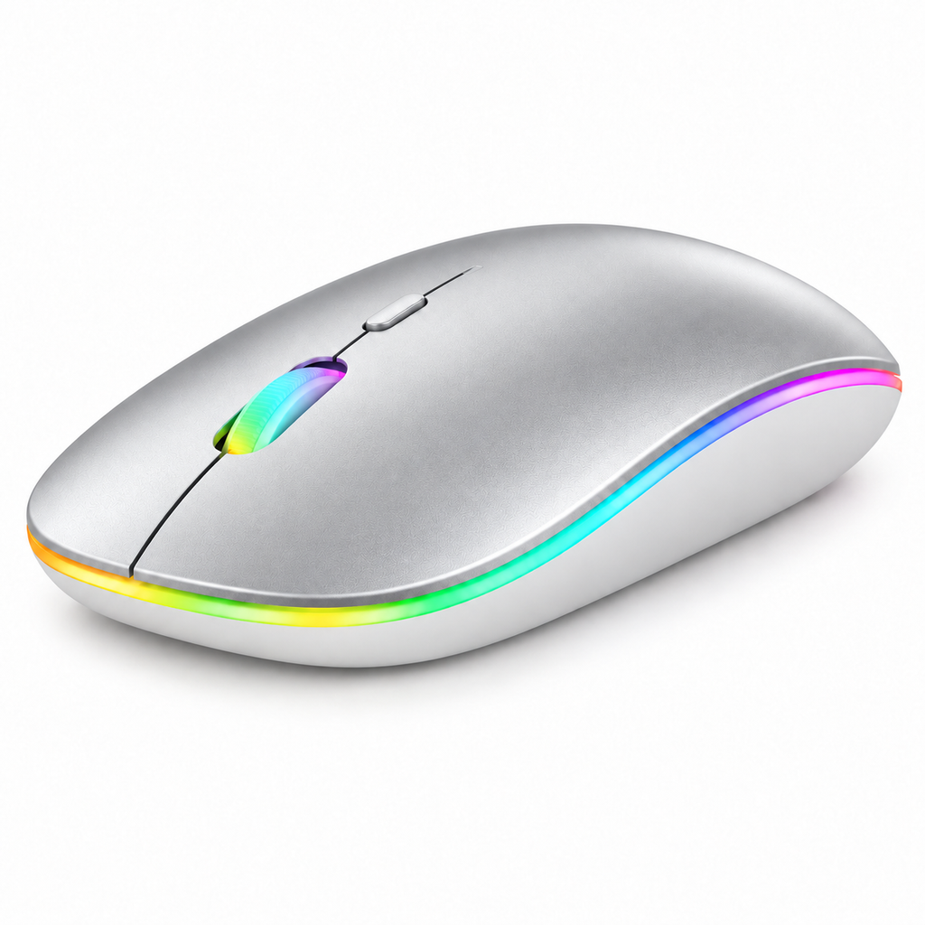 Rechargeable Wireless Bluetooth Mouse with LED Light