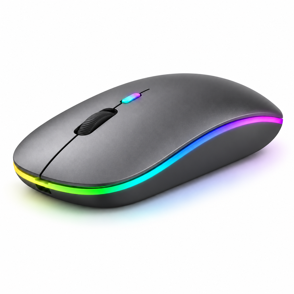 Rechargeable Wireless Bluetooth Mouse with LED Light