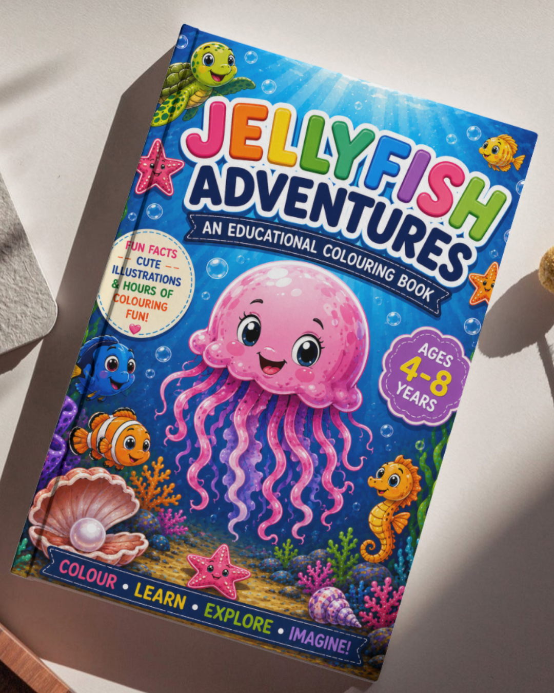 Jellyfish Adventures | Educational Colouring Book Ages 4–8 | Printable PDF