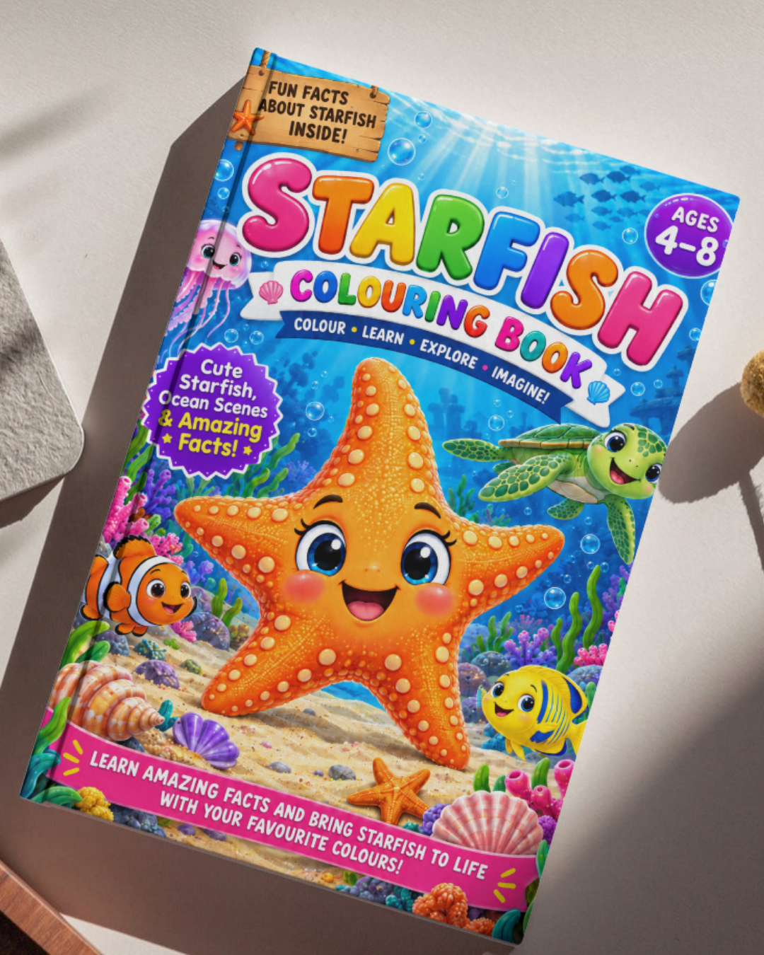Starfish Colouring Book for Kids Ages 4–8 | Educational Ocean Activity PDF